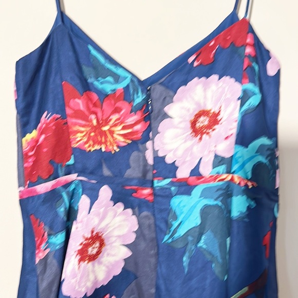 Banana Republic Floral A Line Midi dress cocktail party women size 4 - Picture 7 of 9